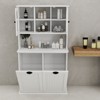 Okak Tall Cabinet Storage Cabinet with Tilt-Out Dirty Laundry Basket, Storage Cabinet with 2 Adjustable Shelves and Doors for Living Room - 4 of 4