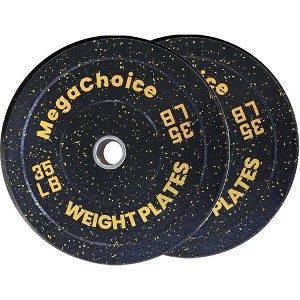 Crumb Rubber Bumper Plates Set (10-45 lbs), 2-inch Weight Plates - Color Coded, Shock Absorbing for Home Gym & Weightlifting - 1 of 4