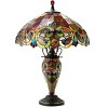 Chloe Lighting Demetra Aurora tiffany-Style 3 Light Victorian Double Lit Table Lamp 18" Shade - 2 of 2