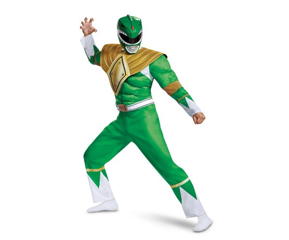 Power Rangers Mighty Morphin Men's Green Ranger Classic Muscle Halloween Costume XL - Disguise