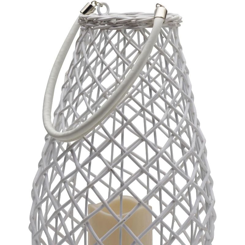 Elements Wicker Pear Shaped Lanterns with LED Candle, Set of 2, 3 of 5