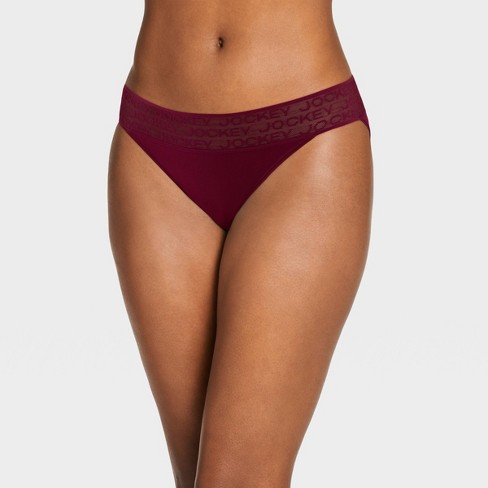 Jockey Generation™ Women's Soft Touch Logo String Bikini Underwear -  Burgundy Blush L