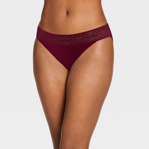 Jockey Generation™ Women's Soft Touch Logo String Bikini Underwear -  Burgundy Blush XL