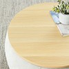 Round Storage Ottoman, Upholstered Coffee Table with Wooden Lid, 2 in 1 Function Foot Stool for Living Room Office,No Assembly Needed - 3 of 4