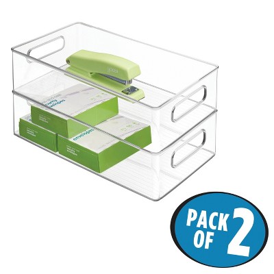 iDESIGN Plastic Refrigerator and Freezer Storage Bin: Clear Kitchen Cabinet & Fridge Organizers, Set of 2, 14.5"x8"x4" — фото 4