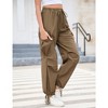 Whizmax Cargo Jogger Parachute Pants For Women Casual Baggy Low  Waist Drawstring Light Y2K Pants - 2 of 4