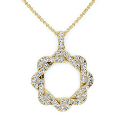 Pompeii3 1Ct Intertwined Circle Diamond Pendant Women's Gold Necklace Lab Created