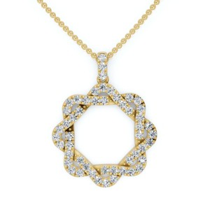 Pompeii3 1Ct Intertwined Circle Diamond Pendant Women's Gold Necklace Lab Created - 1 of 2
