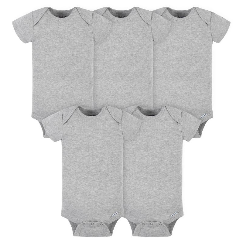 Onesies® Brand Baby Neutral Solid Gray Bodysuits, 5-pack, 1 of 8