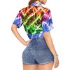 HAPPY BAY Women's Button Down Blouses Casual Summer Beach Party Short Sleeve Dressy Blouses Button Up Dress Hawaiian T Shirts - 3 of 4