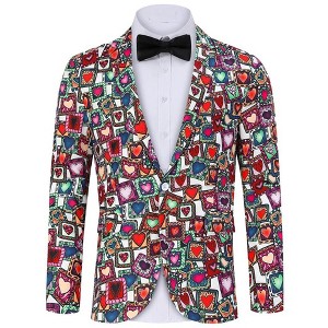 Men's Casual Blazer Sport Coat Slim Fit One Button Suit Lightweight Sport Jacket - 1 of 4