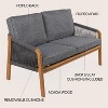 Arwen Modern Bohemian Roped Acacia Wood Outdoor Loveseat with Cushions - JONATHAN Y - 4 of 4