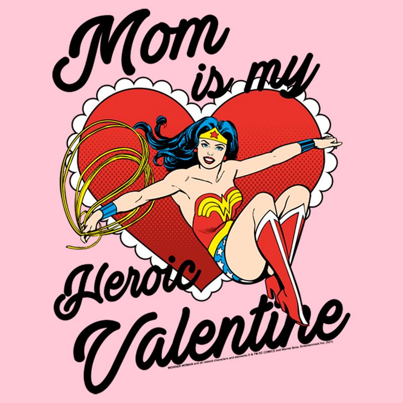 Girl's Wonder Woman 1984 Mom Is My Heroic Valentine T-Shirt, 2 of 5