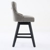 Kumasinova Mid-Century Modern Swivel Dining Chairs with High Tufted Back,Set of 2,Elegant Rubberwood Club Chairs for Kitchen,300lbs Max - 4 of 4