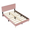 NicBex Queen Upholstered Platform Bed Frame with Horizontal Stripe Corduroy Headboard,No Box Spring Needed,Easy Assembly,Beige/Pink - 3 of 4