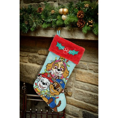 Paw Patrol Applique Christmas Stocking with Red Cuff