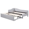 TIRAMISUBEST Twin Size Upholstered L-Shaped Upholstered Daybed with Pop Up Trundle, Extendable Daybed Frame Sofa Bed with Slats Support - 4 of 4