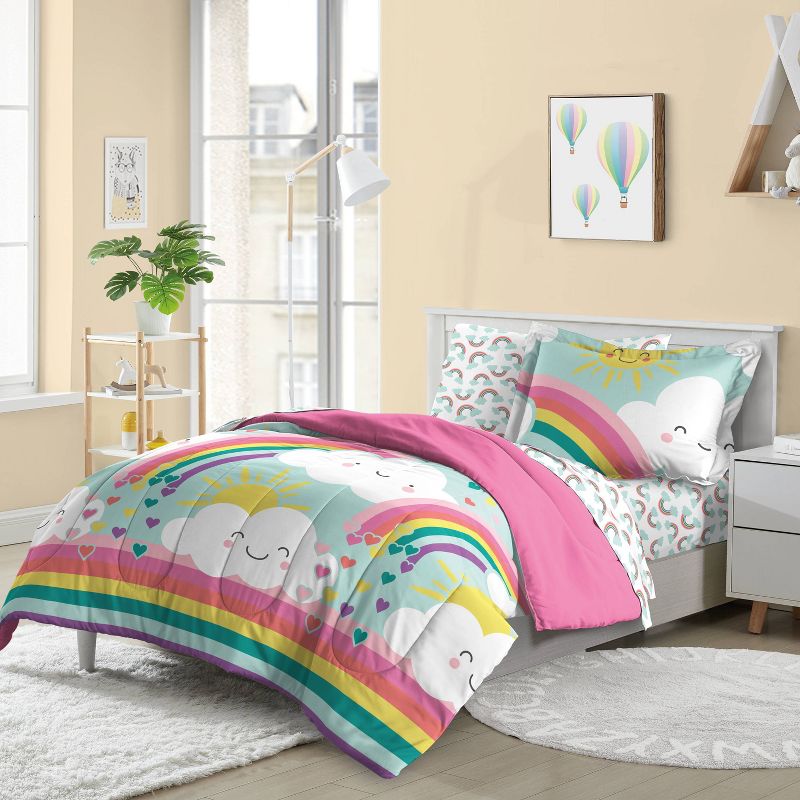 Twin Rainbow Flare Kids&#39; Bed in a Bag Teal - Dream Factory, 3 of 7