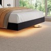 Bed Frame with Storage Shelves, Modern Upholstered Headboard, Heavy Duty Metal Slats, No Box Spring Needed, Noise Free - 4 of 4