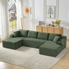 Compressible Corduroy U-Shaped Modular Sectional Sofa with Pocket Spring Support, Minimalist Cloud Couch for Living Room - 4 of 4
