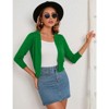 Coolmee Women's 3/4 Sleeve Cropped Cardigan Knit Sweaters Lightweight Open Front Shrug Bolero - 4 of 4
