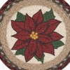 Earth Rugs Poinsettia Round Trivet – 10" Christmas Floral Print on Braided Jute Hot Pad - 3 of 3