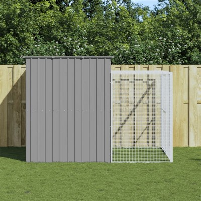 vidaXL Dog House Anthracite Galvanized Steel Big Durable Dog House