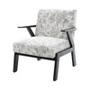 Homy Casa Floral Upholstered Accent Chair with Black Wood Frame, Beige – Modern Botanical Lounge Seating - 2 of 4