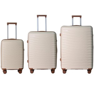 3-Piece Luggage Set(20", 24", 28"), Hardside Suitcases with Four Spinner Wheels and Scratch-Resistant Finish , Blue - 1 of 4