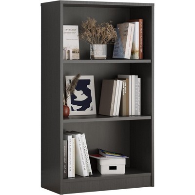 Fontoi Kid Bookshelf, Adjustable Shelves with 3-Tier Open Storage, Modern Bookshelf for Home Office Living Room, Gray, 11.6"*24.4"*44.1"