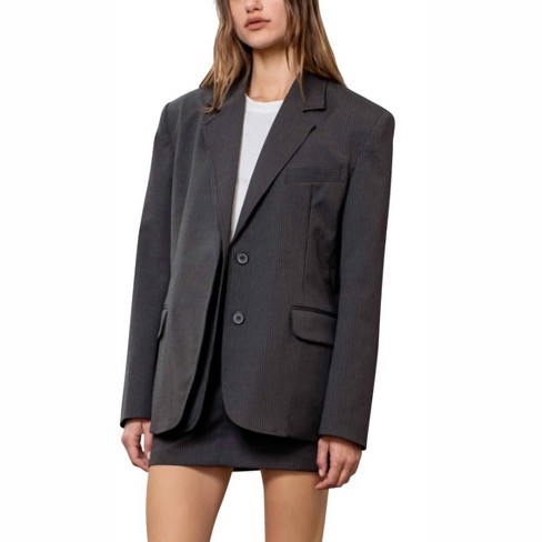 Women's Pinstripe Blazer - MOON RIVER - image 1 of 3