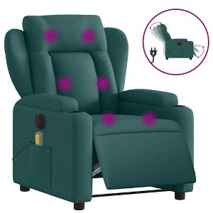 vidaXL Electric Massage Recliner Chair Dark Green - 1 of 4