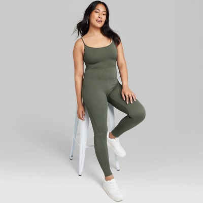 Women's Seamless Fabric Bodysuit - Wild Fable™ Olive Green Xs : Target