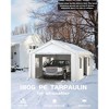 10'x20' Heavy-Duty Carport, Portable Garage with 4 Roll-Up Doors, 4 Mesh Windows, 180g PE Tarps, Reinforced Frames for Pickups, Boats, SUVs - 2 of 4