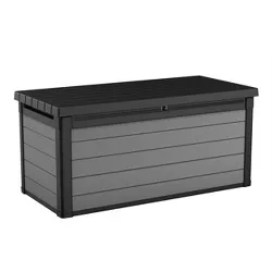Garden Tools and Pool Toys Keter Westwood 150 Gallon Resin Large Deck Box Dark Grey Outdoor Cushions Organization and Storage for Patio Furniture 