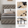 Upholstered Queen Platform Bed Frame with 4 Storage Drawers, PU Leather with Button Tufted, Wooden Slats Support, No Box Spring Needed, Noise-Free - 3 of 4