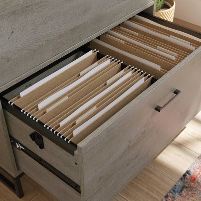 Mystic Oak 2-Drawer Lateral File Cabinet with Metal Base