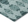 Teal Blue Aqua And Charcoal Moroccan Washable Indoor Outdoor Area Rug - 4 of 4