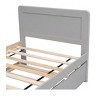 Modern Twin Size Platform Bed Frame With Trundle Wood, Twin Over Full Wood Bunk Bed With Guardrail And Ladder No Box Spring Needed For Guest Room Bed - 4 of 4