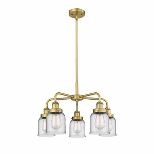 Bell - 5 Light Stem Hung Chandelier In Art Deco Style-14.75 Inches Tall and 23 Inches Wide - 1 of 1
