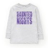 Haunted Nights Block Distressed - Youth Long Sleeve Graphic T-Shirt - 3 of 4