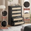 5 Drawer Rattan Dresser for Bedroom with Power Outlets - 4 of 4