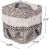Title 16.00 inch Alilang Handwoven Textured Pouf Ottoman with Boho-Inspired Design-Multi - 4 of 4