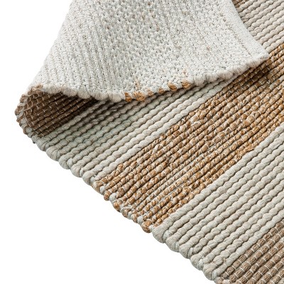Handwoven Natural Jute Blend 5' x 7' Striped Area Rug