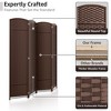 Sorbus 4 Panel Room Divider Panel, 6 ft. Tall Extra Wide Double Hinged Panels - Folding Privacy Screens - Chocolate - 3 of 4