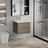 SEVOBAL Bathroom Storage Cabinets Modern Wall Mounted Bathroom Storage Vanity Cabinet, Smooth Basin, Soft Close Drawers, Gray, 29.53"*19.69"*22.44" - 2 of 4