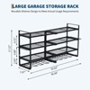 4-Layer Power Tool Organizer Wall Mount, 400Lbs Garage Storage Rack with 8 Cordless Drill Holder, Heavy Duty Utility Shelf - 2 of 4