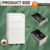 11.8" Slim Vertical File Cabinet, 3-Drawer Mobile Filing Cabinet for Home Office, Space-Saving Document Organizer with Lock - 3 of 4