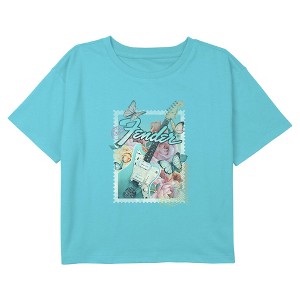 Girl's Fender Retro Floral Stamp T-Shirt - 1 of 3