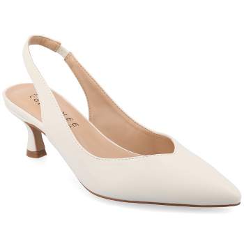 Journee Collection Womens Medium and Wide Width Mikoa Kitten Heel Sling Back Pointed Toe Pumps